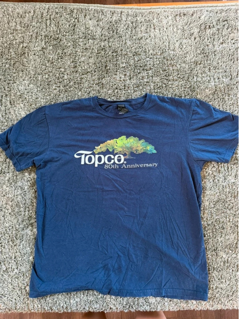 Topco 80th Anniversary Navy Blue Graphic T-Shirt Medium